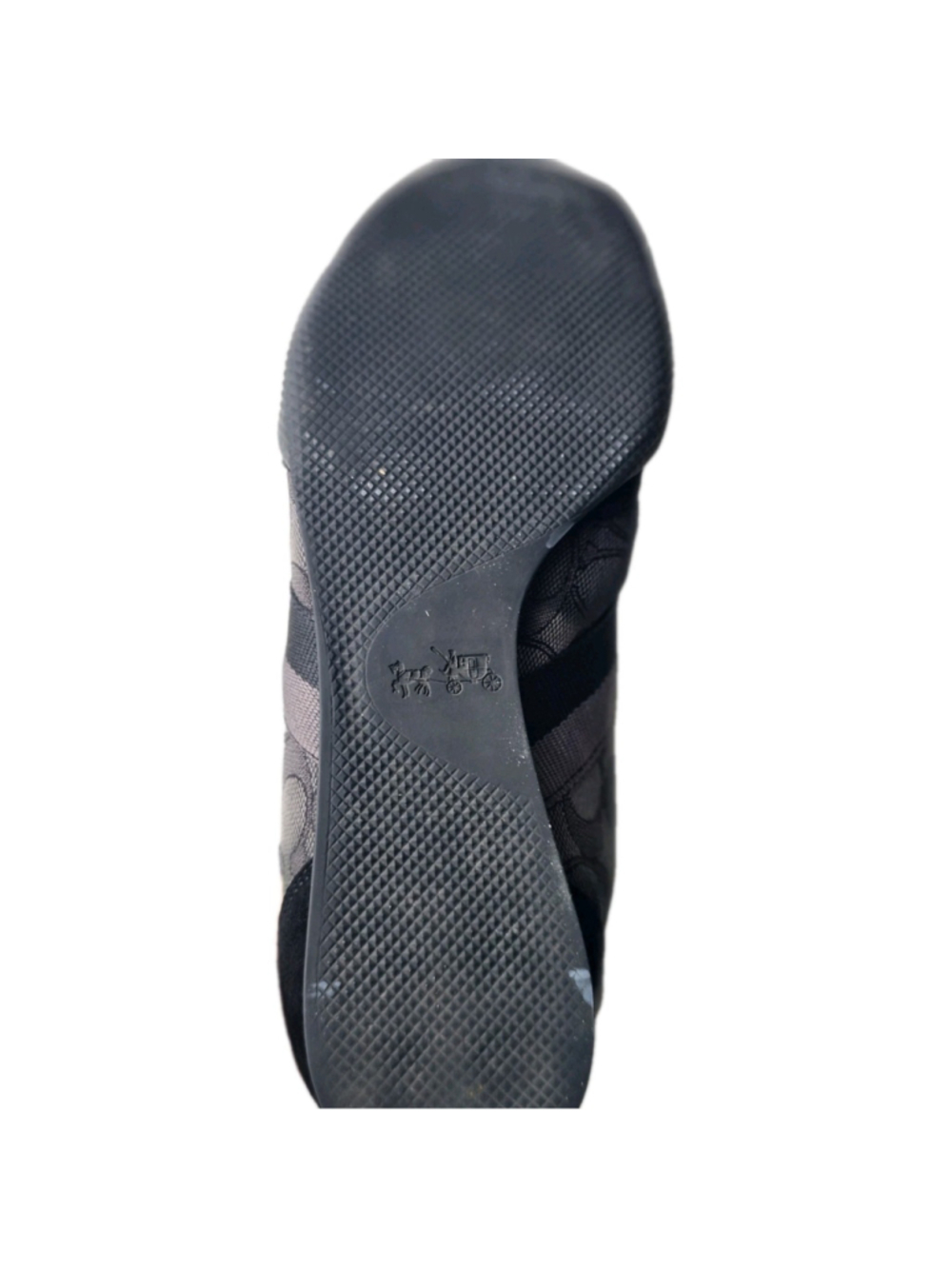 Coach Kelson Tennis Shoes Womens 8B Black Grey Signature Canvas Suede Low Tops - Picture 12 of 16